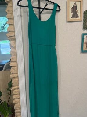 Elegant Teal Maxi Dress - Sleeveless Scoop Neck